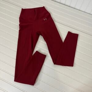 NWOT Take Life Further Burgundy High Waisted Leggings Sports Workout Size S